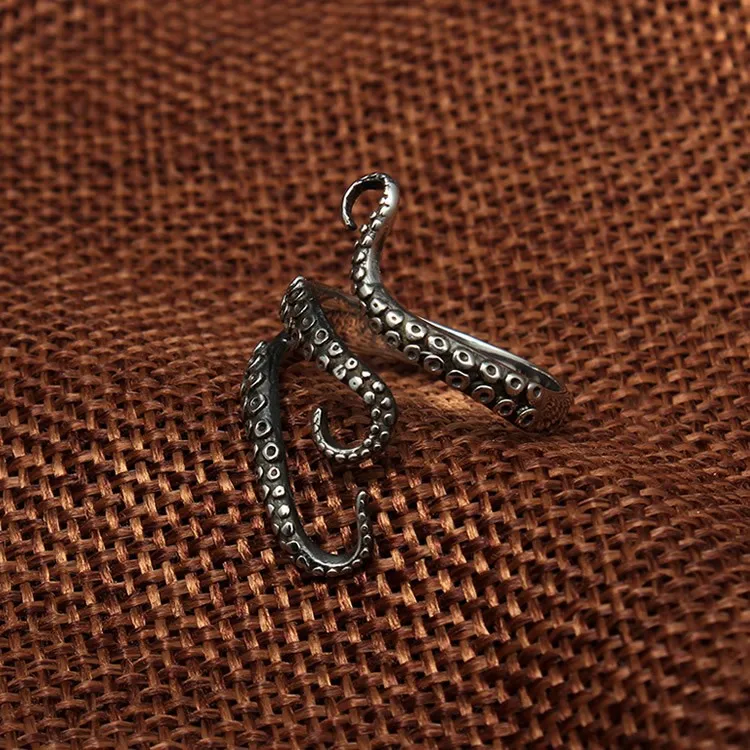 UMGODLY готическое кольцо из нержавеющей стали глубокий морской осьминог палец Открытое кольцо для женщин мужчин Мода Панк ювелирные изделия регулируемы