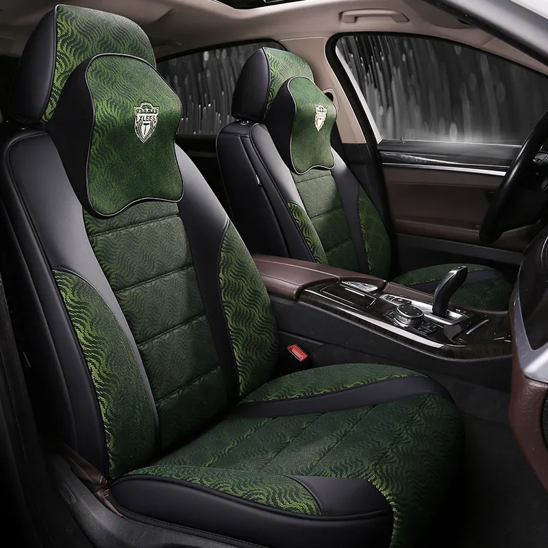 Странным мечта Авто Чехлы четыре сезона кожа универсальное автокресло охватывает множество протектор Набор для все автомобили SUV CRV RAV XRV - Название цвета: green-2
