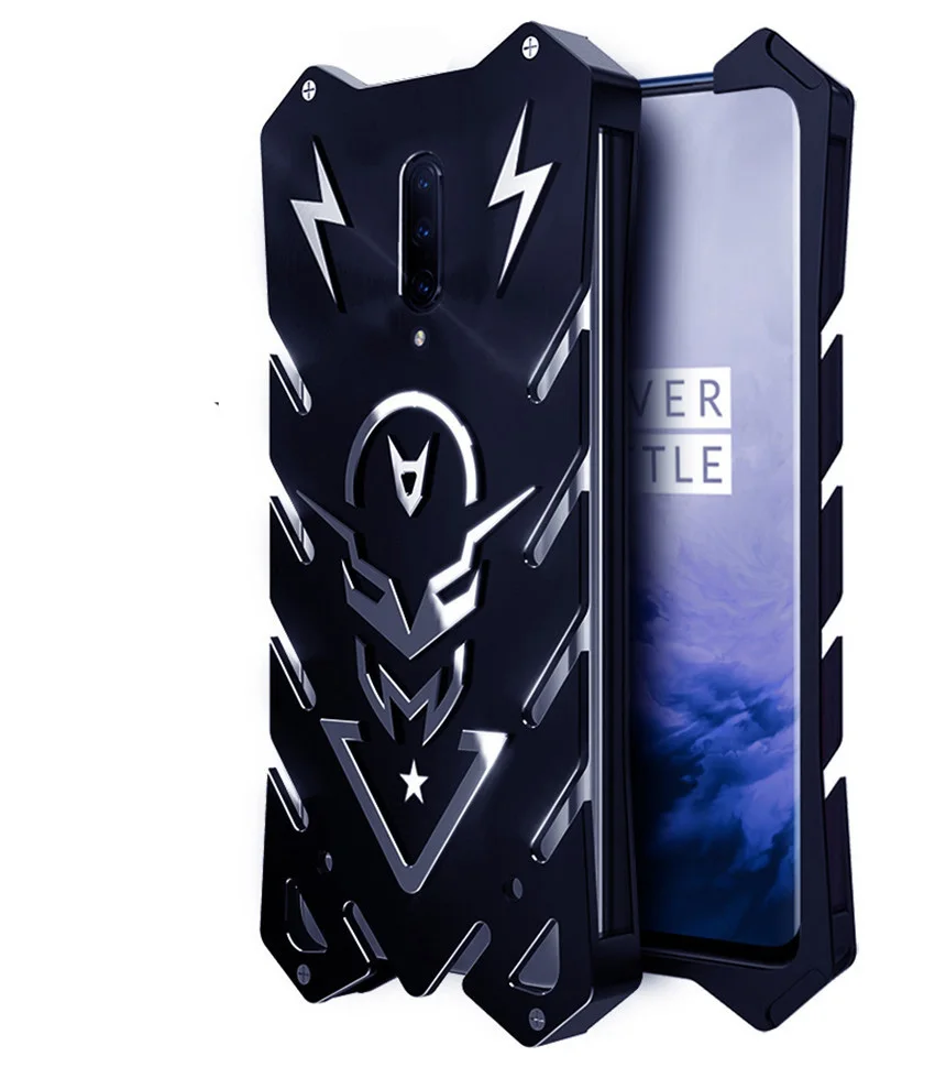 Oneplus 7 Pro Zimon роскошный Тор сверхмощный бронированный металлический алюминиевый чехол для телефона для One plus 7 Pro Oneplus 7 Чехол - Цвет: black