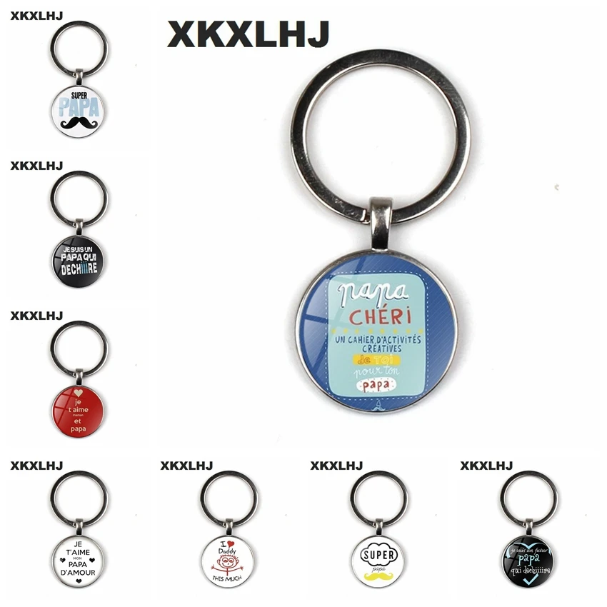 

XKXLHJ Exquisite Fashion I Love Dad So Many Key chain Men's Jewelry je suis un dad qui dechire pendant Pendant Key chain Daddy