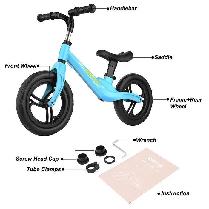 Cheap 11.8-15.7 Inch Kids Balance Bike Child Push No Pedal Training Bicycle Adjustable Seat Kids Learn to Ride Sports Balance 14