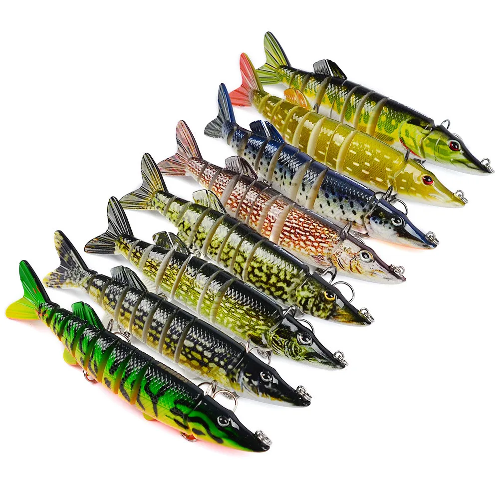 12.5cm 19.45g 9 segement Isca Artificial Pike Lure Muskie Fishing Lures
