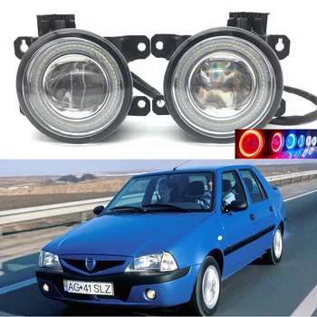 

For Dacia Solenza 2003 2004 2005 2-in-1 LED 3 Colors Angel Eyes DRL Daytime Running Lights Cut-Line Lens Fog Lights