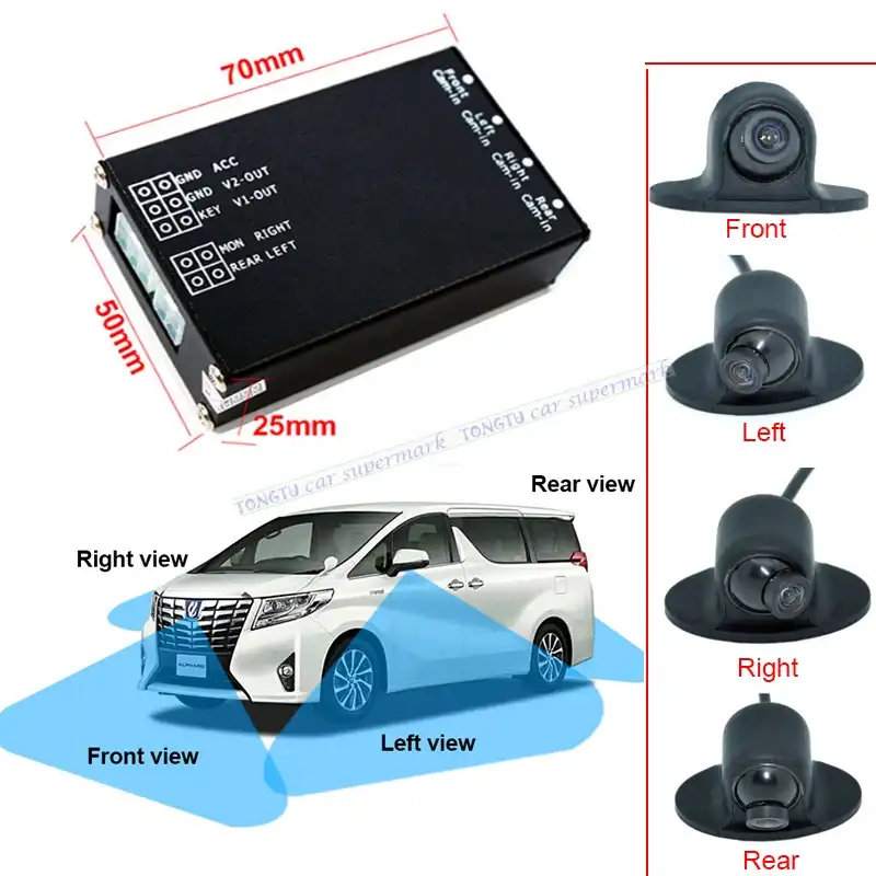 car 4 Way Composite RCA Video Splitter Distribution support car rear