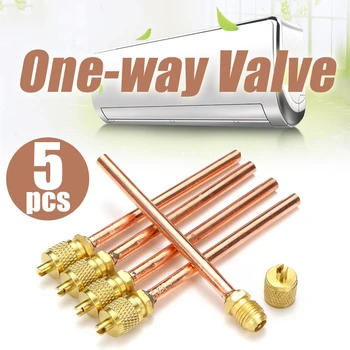 

5pcs Metal One-way Air Valve Air Conditioning Refrigeration Service Access Valve 1/4 Inch AC Refrigeration Tool Kit Accessories