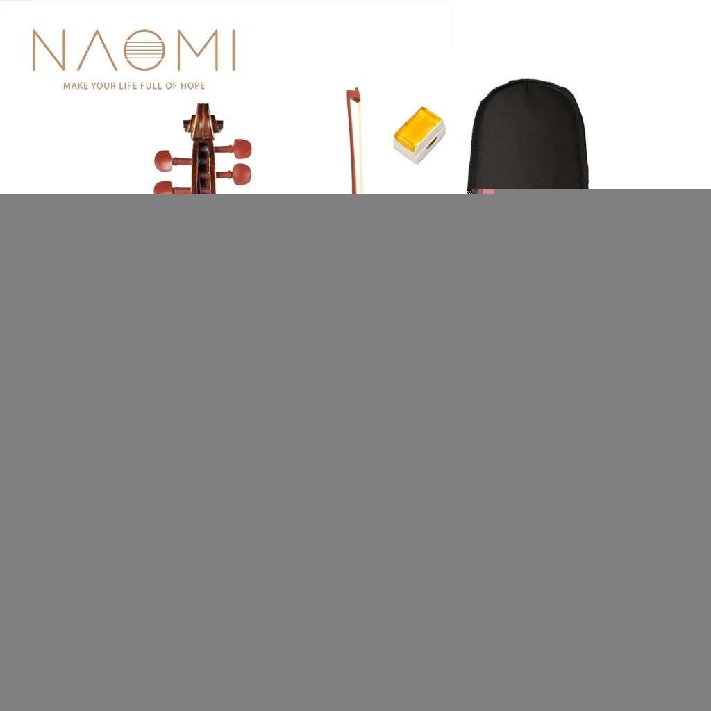 

NAOMI Acoustic Violin 4/4 Full Size Violin Fiddle W/ Bow Case Bridge Jujube Wood Accessories High Quality