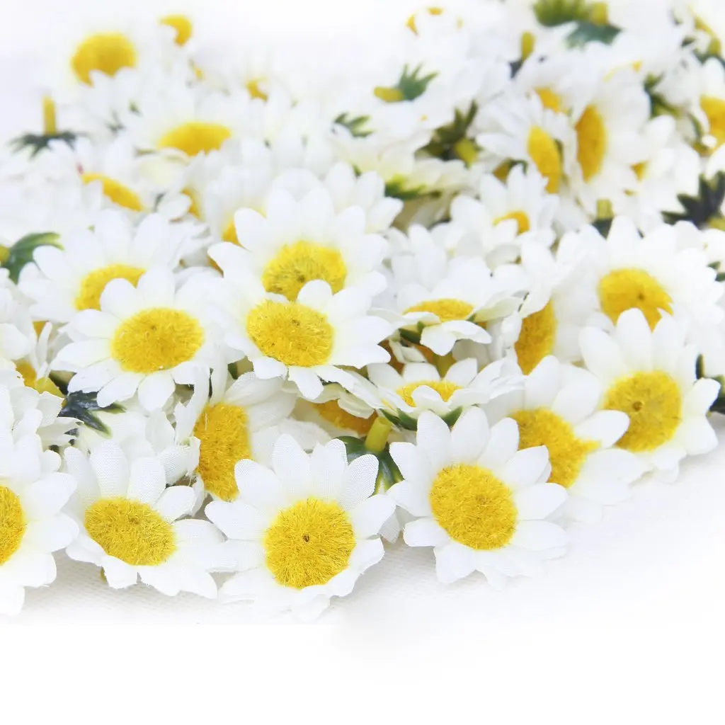 

Approx 100pcs Artificial Gerbera Daisy Flowers Heads for DIY Wedding Party