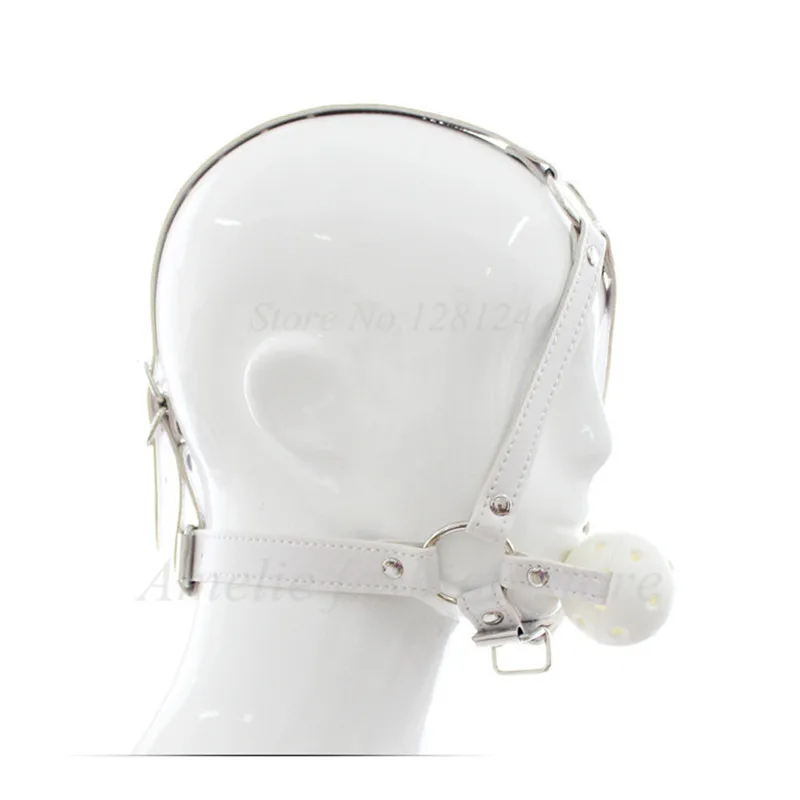 Sex Fetish Restraint Bondage,Silicone&Leather Head Harness Gags,Red Ball Slave Gag,Sex Toys For Couple Sex Products
