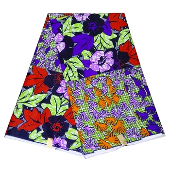 

Polyester 2018 new wax printed, colorful african Ankara wax Print fabric for fashion 6 yards whole LBLD-82