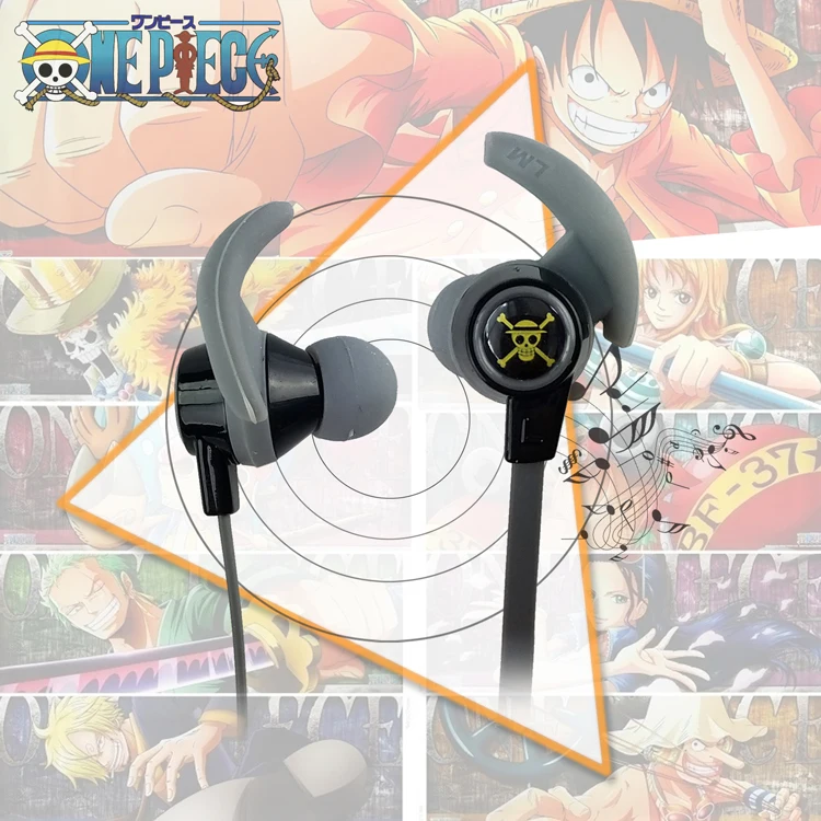 Anime One Piece Luffy Skull In-ear Earphone Stereo Headphone Earbuds Mic Headset