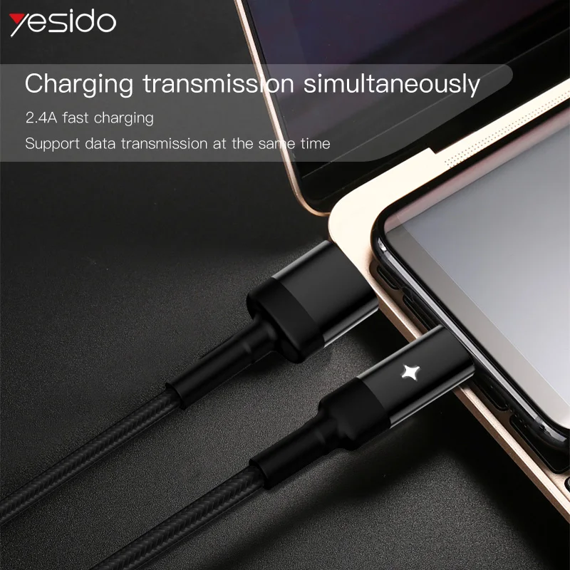Yesido 2.4A микро usb кабель для автоматического отключения Быстрая зарядка защита