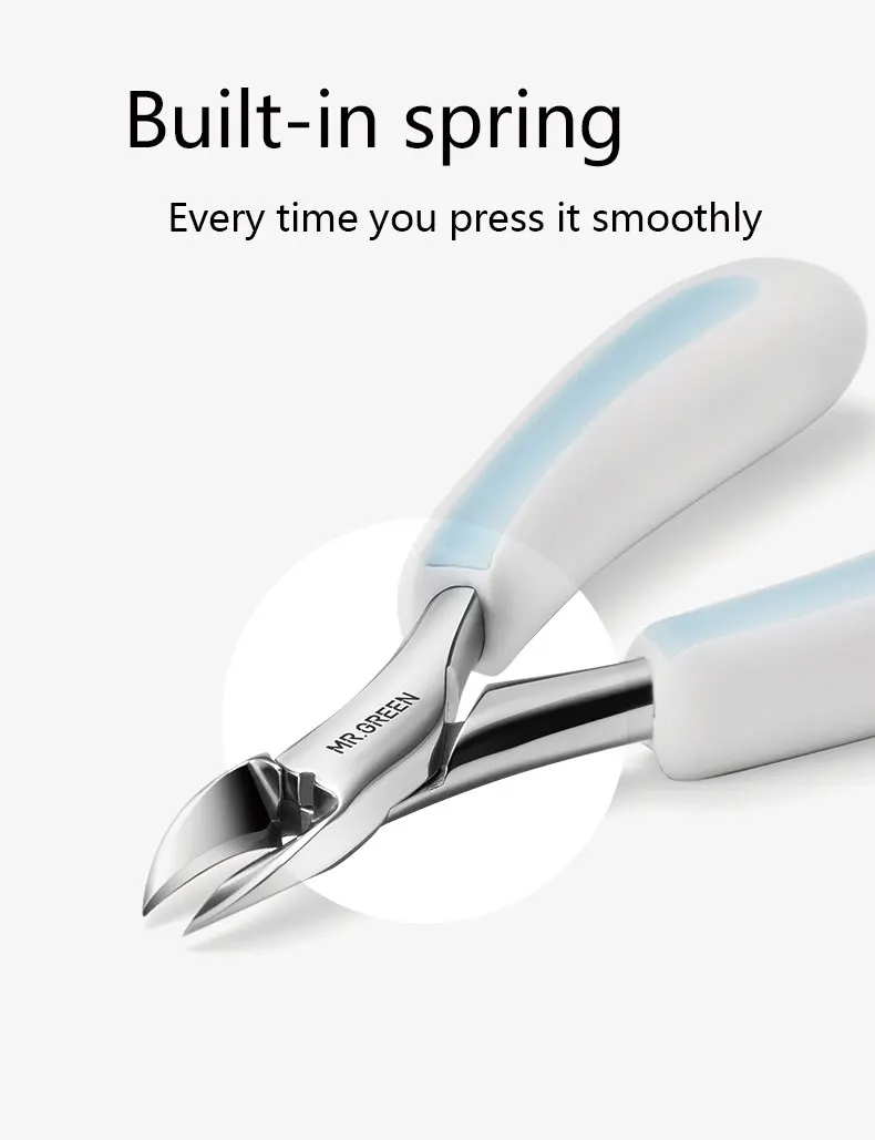 Máquina de Cortar Verde Unhas Manicure Ferramentas Profissional Aço Inoxidável Grosso Alicate Tesoura Toe Encravadas Cutícula Nipper Trimmer Mr. 17 Cortadores e aparadores