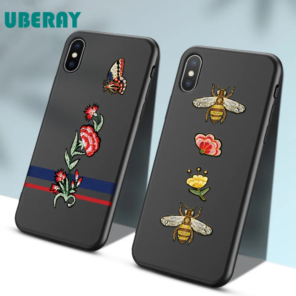 

For iPhone X iPhone 7 8 Plus Case Luxury 3D Relief Silicon Phone Case For iPhone 6 6S 7 Plus 5 5S SE Cover Fundas Coque