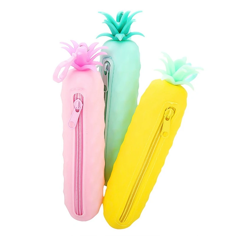 1pcs Cute Colorful Unicorn Pineapple PVC Waterproof Pencil Bags Large Capacity Pencil Case For Stationery Bags Zipper Supplies