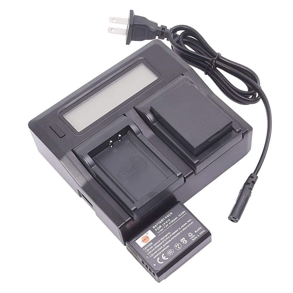 DSTE 2x Li ion LP E10 Battery + 1.5A Dual Charger for Canon 1100D 1200D