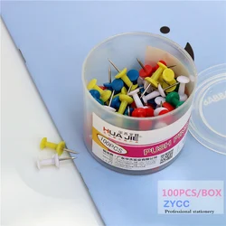 100pcs Plastic Push Pins offic Binding Cork Board Safety Colored big head Needle Pins