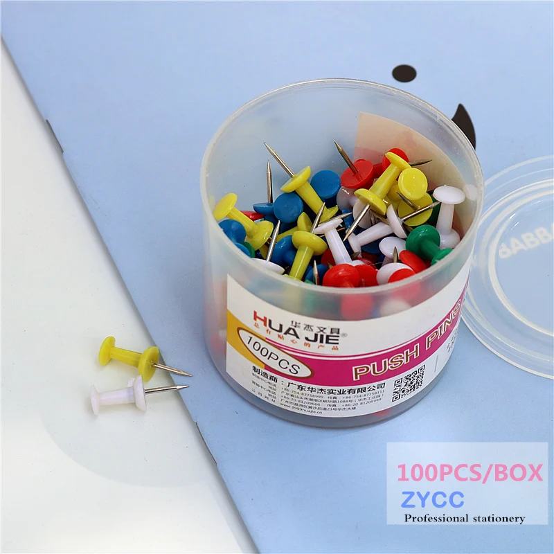 100pcs Plastic Push Pins offic Binding Cork Board Safety Colored big