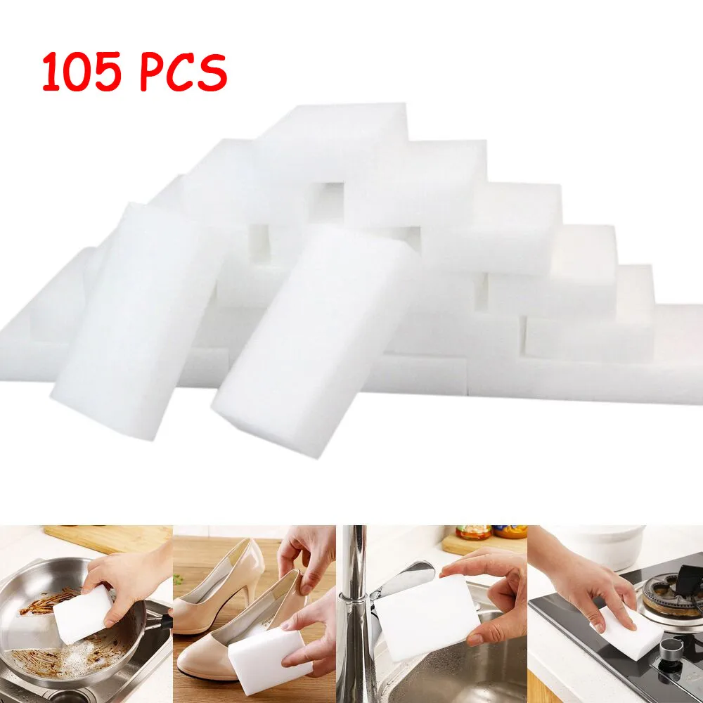 

105 pc Magic Sponge Eraser Kitchen Duster Wipes Clean Accessory/Microfiber Dish Cleaning Melamine Sponge Nano 10*6*2cm #EW