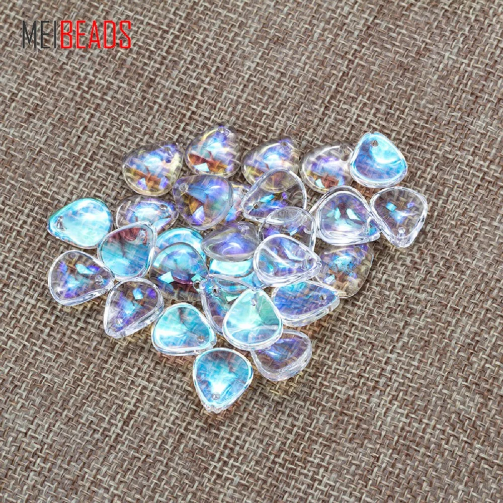 

MEIBEADS 12.5*11mm Trendy Glass Fish scale Shape Spacer Glass Pendants For Accessories Fit Bracelet DIY Jewelry Making EY5532