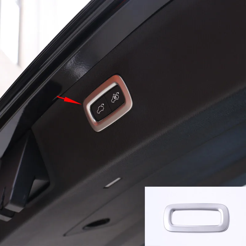 

Free Shipping 1 Pc Car Styling Stainless Steel Sticker Car Electric Tail Trunk Door Switch Frame Trim For VOLVO 2016-2019 XC90