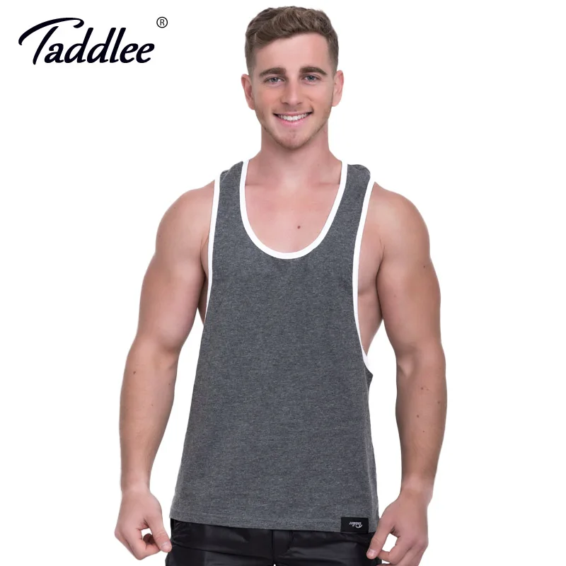 Taddlee Brand Men's Tank Top Cotton Fitness Singlets Stringer Tshirts