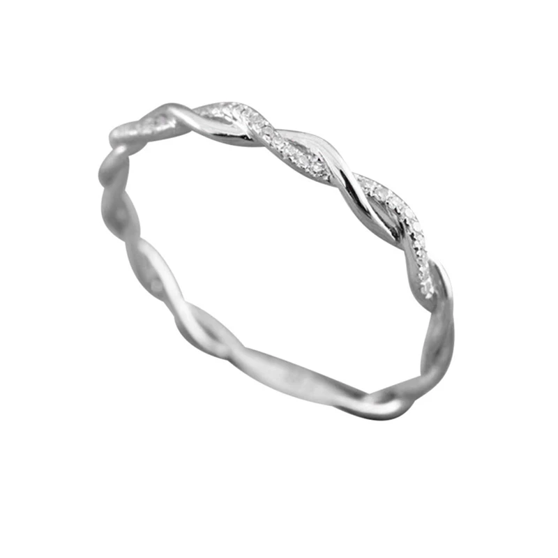 Женская скрученная форма, обручальное кольцо, штабелирование, подходящая группа, юбилейное кольцо, Романтические кольца, аксессуары, подарок 6C3008