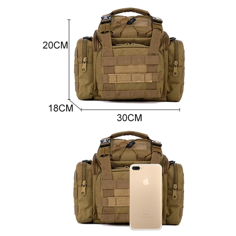 Military Tactical Waist Bag Molle Sports Shoulder Bag Waterproof Oxford Camping Travel Hiking Trekk