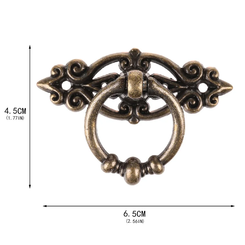 Ретро цинковый сплав для ящика кухонного шкафа дверные ручки мебельные ручки, фурнитура антикварный шкаф вытяжные ручки бронзовый тон+ винт