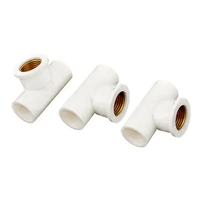 

3/4PT Female 25mm Hose Elbows Tee Pipe Connectors Adapters White 3 Pcs
