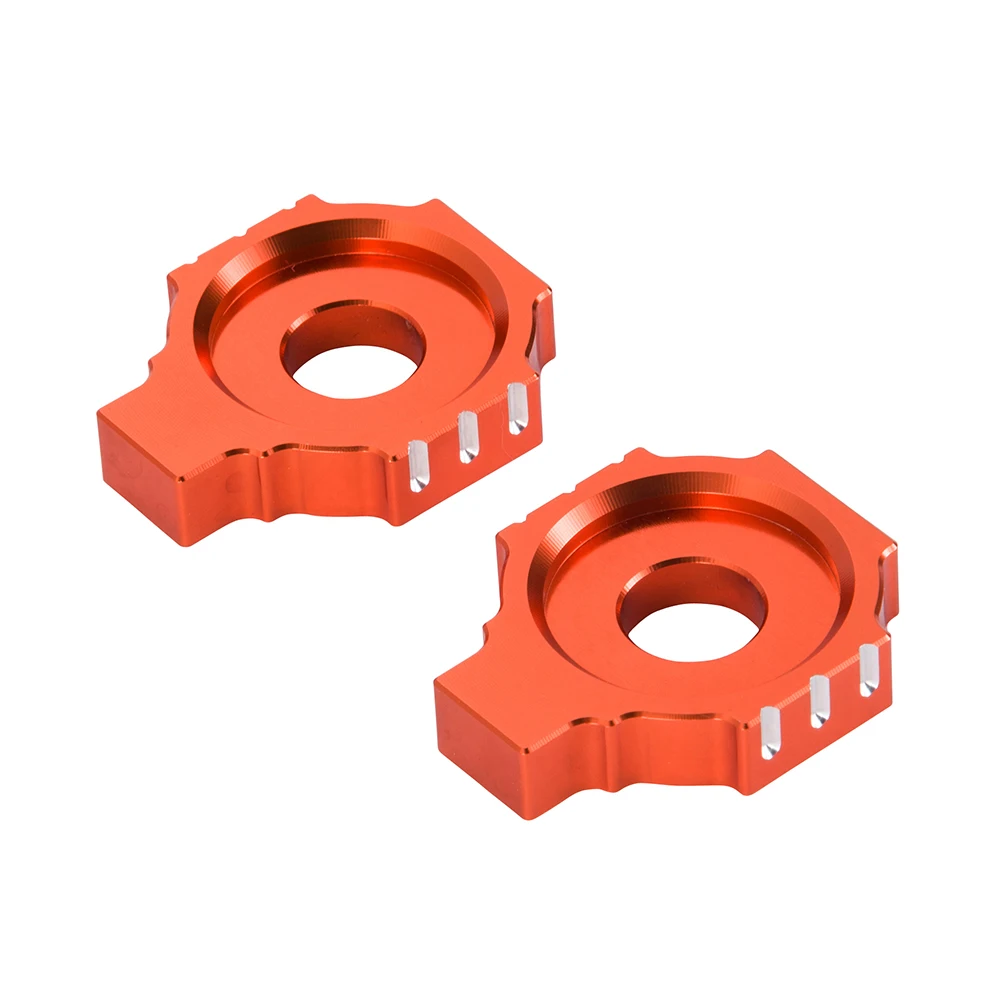 CNC Rear Axle Spindle Chain Adjuster Blocks For KTM RC 125 200 390in