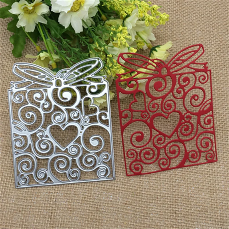 

Pretty bow Gift Box Metal Cutting Dies Stencil Scrapbooking Photo Album Card Paper Embossing Craft DIY
