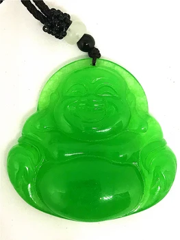 

Natural Vintage Handmade Buddha Goddess Jadeite Jade Pendant Necklace