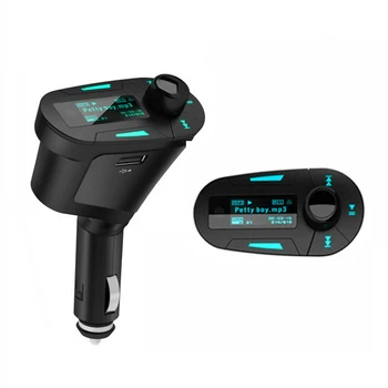 

5pcs/Lot! Multi-function Car Kit MP3 Player LCD Remote Wireless FM MP3 Transmitter USB Car Charge 360 Degree Rotation