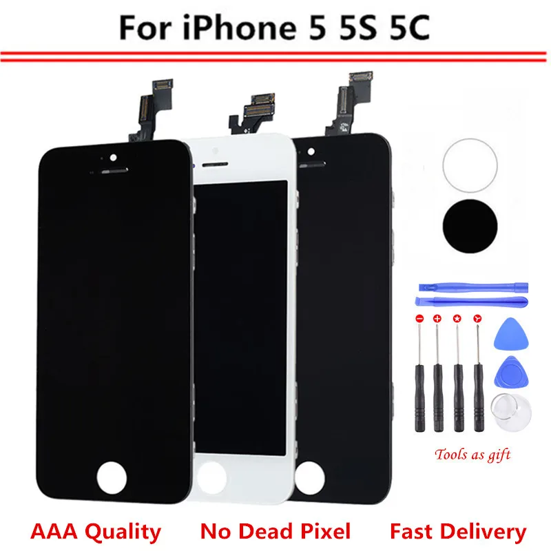 

No Dead Pixel LCD For iphone 5 5s 5c Screen Display Part Glass Touch Panel Digitizer Assembly Complete Tool Screen for iPhone SE