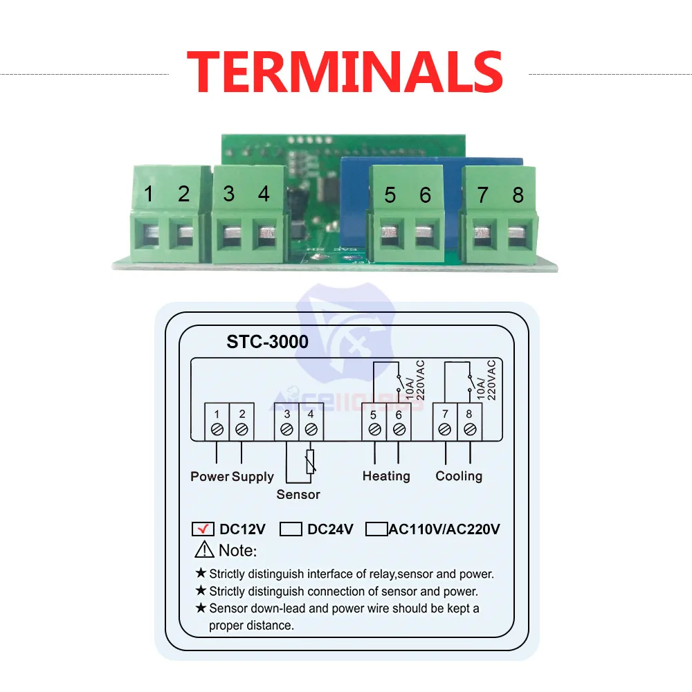 STC-3000 12 В 24 в 110 В 220 В термометр светодиодный трубчатый Цифровой температурный контроллер по Цельсию по Фаренгейту переключатель с датчиком NTC 10 K