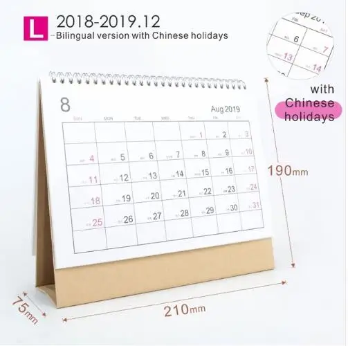 2019 table calendar 2019year simple desk standing paper calendar group schedule calendar