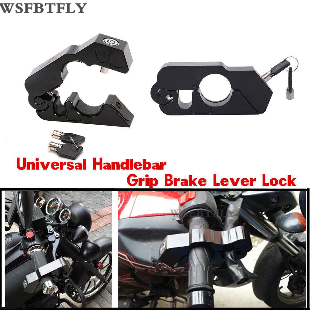 Universal CNC Motorcycle Handlebar Grip Brake Lever Lock Anit Theft