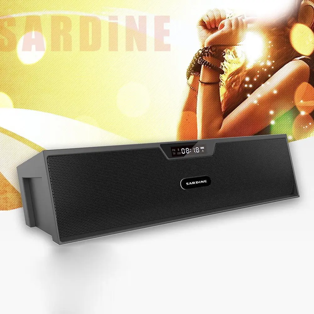 Sardine Bluetooth динамик s с fm-радио, будильник, встроенный микрофон, светодиодный дисплей, мощный звук Bluetooth динамик для Apple i