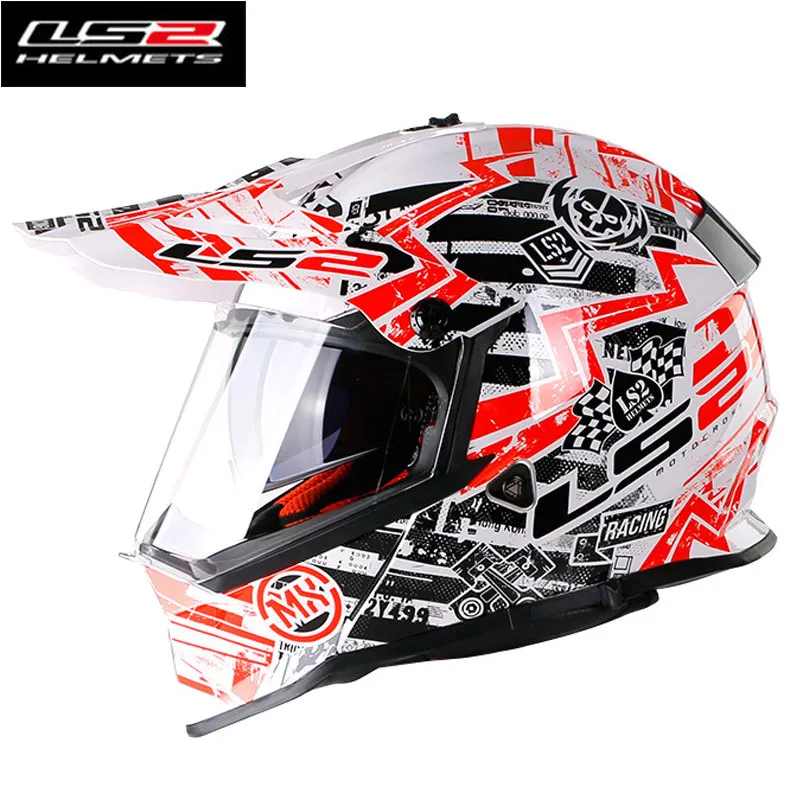 LS2 MX436 Pioneer шлем для мотокросса, внедорожный шлем, мужские мотоциклетные шлемы, крест с двойным объективом, емкость ls2 Helemt - Цвет: 17