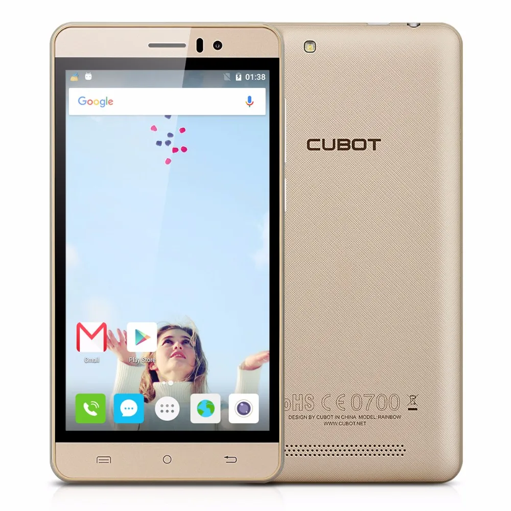 Original CUBOT RAINBOW 1280 720 5 0 Smartphone Android6 0 MT6580 Quad Core 1 3GHz RAM