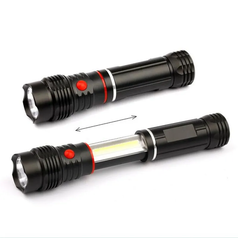 Powerful LED Waterproof 4 aaa Battery Flashlight Telescopic LED Working