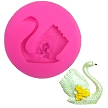 Moule à gâteau fondant 3D en forme d'oie et de dinde, en silicone, de qualité alimentaire, pour pâtisserie jello, outils de décoration pour la fabrication de bonbons, F0251