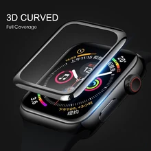 3D закаленное стекло с закругленными краями для Apple Watch 40 мм 44 мм 38 мм 42 мм для iWatch 1 2 3 4 полное покрытие Защитная пленка для экрана 9H HD