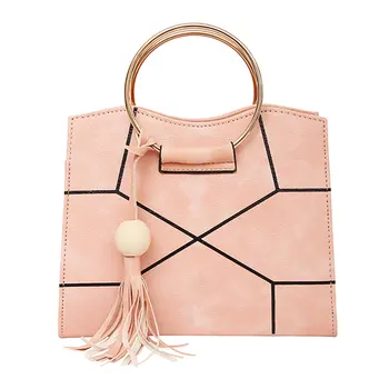 

Women Floral Printed Tassel Handbag Female PU Leather Crossbody Shoulder Bag Ladies Fashion Travel Shopping Bag Red Black