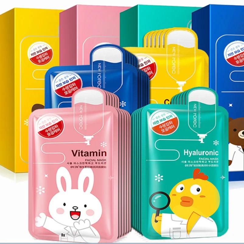 10 шт./лот BIOAQUA мультфильм маска для лица Питательный Осветляющий увлажняющий с