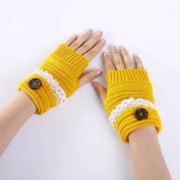 

1 Pair Women Lady Girl Mittens Gloves Fingerless Short Knitting Fashion For Winter New