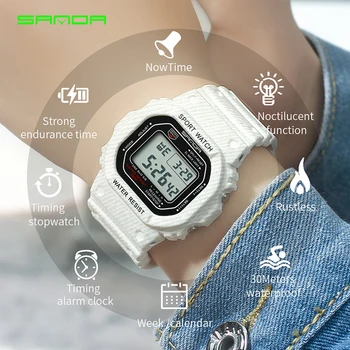 

2018 New SANDA Waterproof Sport Watches Women Luxury LED Electronic Digital Casual Watch Ladies Clock Female relogio feminino