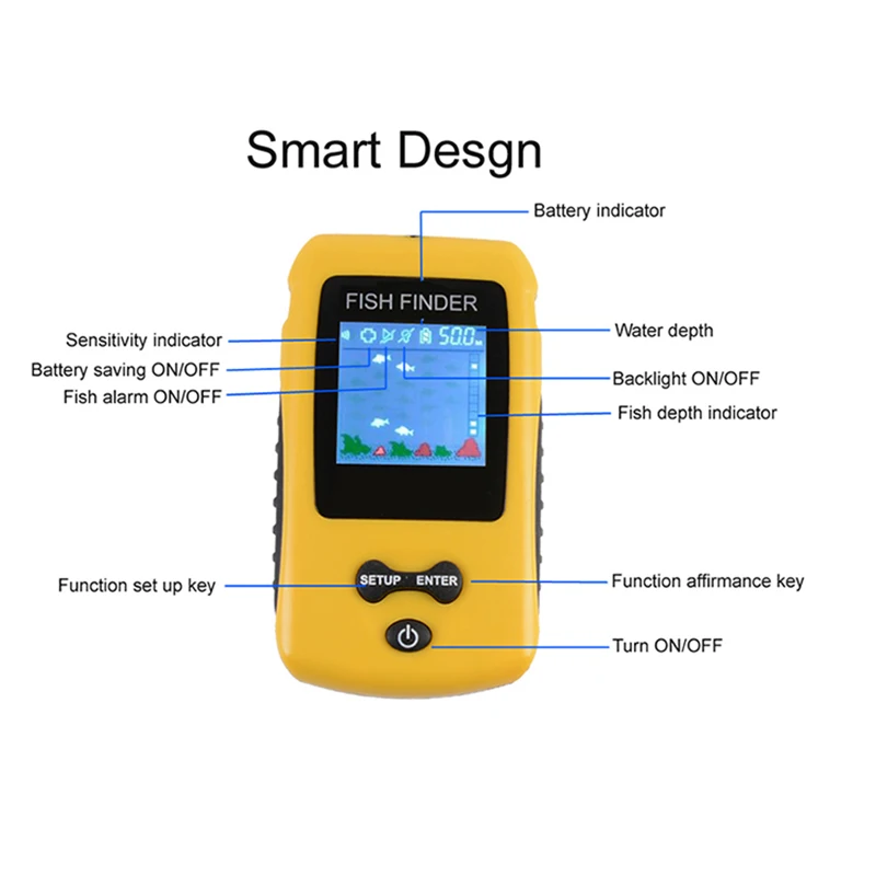  Free ShippingHot Sale Alarm Brand New 100M Portable Sonar Colorful LCD Fish Finder Fishing lure Ech