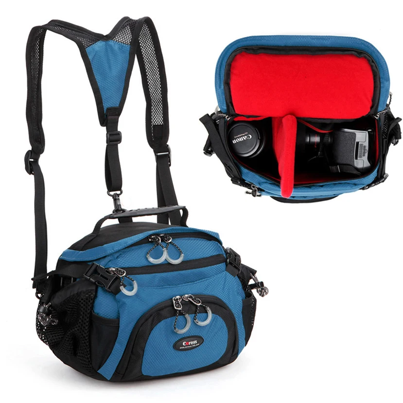

Roadfisher Multi-function Professional Waterproof Camera Waist Travel Backpack Bag Insert Case Fit Canon Nikon Pentax DSLR SLR