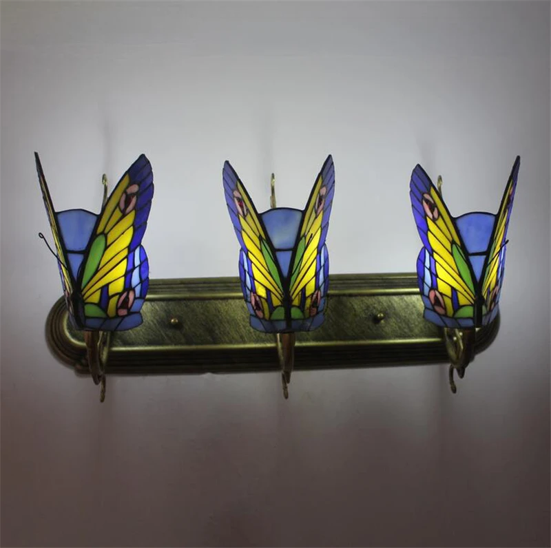 Lâmpada de Parede Feito à Mão Barra do Hotel Luz do Corredor Fumat Borboleta Arte Papagaio Vitrais Sombra Luzes Interior Arandela 18 High Quality Luzes e Iluminação
